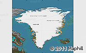 Satellite Map of Greenland, darken, land only