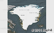 Satellite Map of Greenland, darken, semi-desaturated