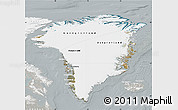 Satellite Map of Greenland, lighten, semi-desaturated