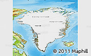 Satellite Map of Greenland, physical outside