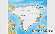Satellite Map of Greenland, political shades outside
