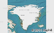 Satellite Map of Greenland, shaded relief outside, satellite sea