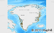 Satellite Map of Greenland, single color outside, bathymetry sea