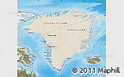 Shaded Relief Map of Greenland, satellite outside, shaded relief sea