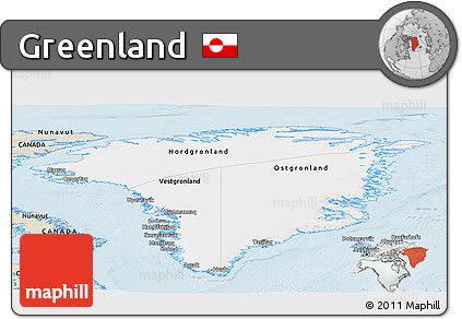 Classic Style Panoramic Map of Greenland