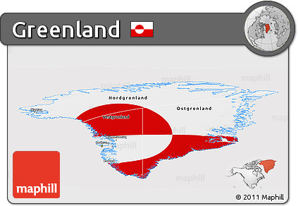 Flag Panoramic Map of Greenland