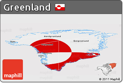 Flag Panoramic Map of Greenland