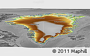 Physical Panoramic Map of Greenland, darken, desaturated