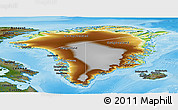 Physical Panoramic Map of Greenland, darken, land only