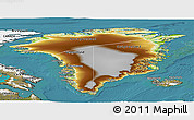 Physical Panoramic Map of Greenland, satellite outside