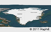 Satellite Panoramic Map of Greenland, darken