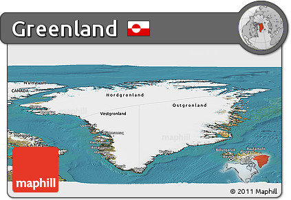 Satellite Panoramic Map of Greenland