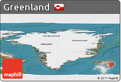 Satellite Panoramic Map of Greenland