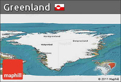 Satellite Panoramic Map of Greenland