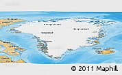 Satellite Panoramic Map of Greenland, political shades outside