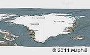 Satellite Panoramic Map of Greenland, semi-desaturated