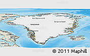 Satellite Panoramic Map of Greenland, shaded relief outside