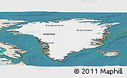 Satellite Panoramic Map of Greenland, shaded relief outside, satellite sea