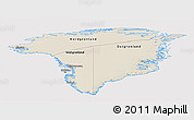 Shaded Relief Panoramic Map of Greenland, cropped outside