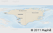 Shaded Relief Panoramic Map of Greenland, lighten