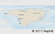 Shaded Relief Panoramic Map of Greenland, lighten