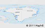 Silver Style Panoramic Map of Greenland, single color outside