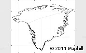 Blank Simple Map of Greenland, cropped outside, no labels