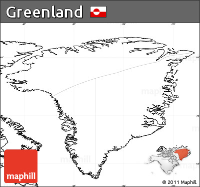 Blank Simple Map of Greenland, no labels