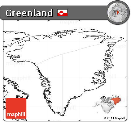 Blank Simple Map of Greenland, no labels