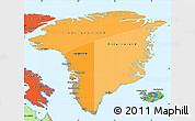 Political Shades Simple Map of Greenland, political outside
