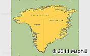 Savanna Style Simple Map of Greenland, cropped outside