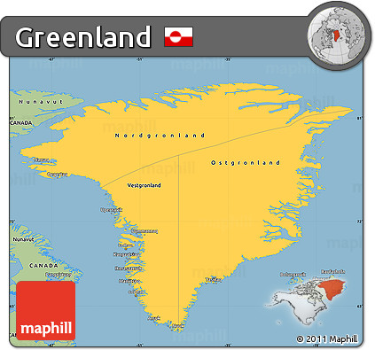 Savanna Style Simple Map of Greenland