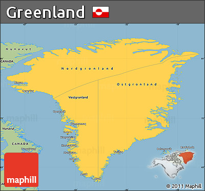 Savanna Style Simple Map of Greenland