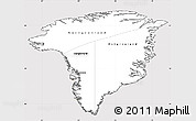 Silver Style Simple Map of Greenland, cropped outside