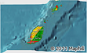 Flag 3D Map of Grenada, single color outside, satellite sea, flag rotated