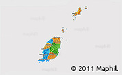 Political 3D Map of Grenada, cropped outside