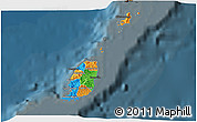 Political 3D Map of Grenada, darken