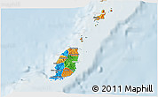 Political 3D Map of Grenada, lighten