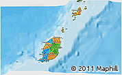Political 3D Map of Grenada, satellite outside, bathymetry sea