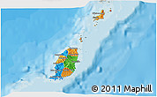 Political 3D Map of Grenada, shaded relief outside, bathymetry sea