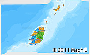 Political 3D Map of Grenada, single color outside, bathymetry sea