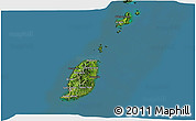 Satellite 3D Map of Grenada, darken, land only