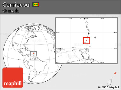Blank Location Map of Carriacou
