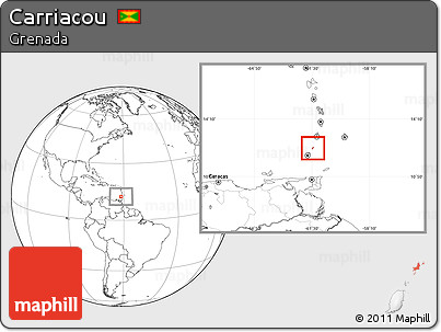 Blank Location Map of Carriacou