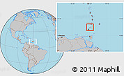 Gray Location Map of Carriacou, highlighted country