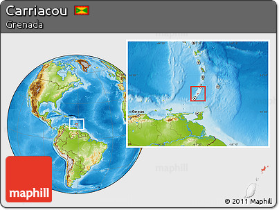 Physical Location Map of Carriacou