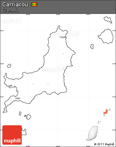 Blank Simple Map of Carriacou, cropped outside