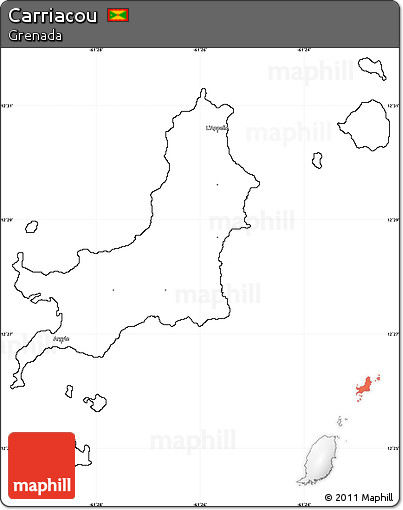 Blank Simple Map of Carriacou, cropped outside