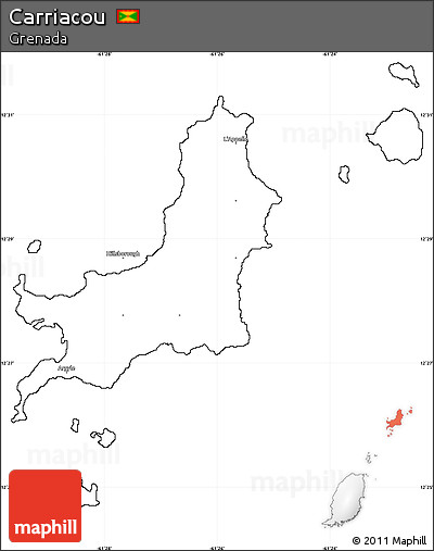 Blank Simple Map of Carriacou
