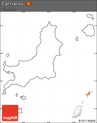 Blank Simple Map of Carriacou, no labels